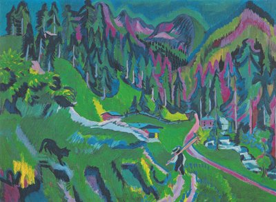 Landschap Sertigtal door Ernst Ludwig Kirchner